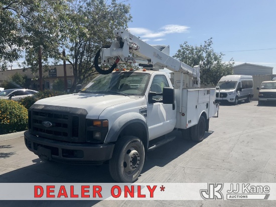 (Jurupa Valley, CA) Altec AT37G, Telescopic Bucket Truck mounted behind cab on 2008 Ford F-550 Regul