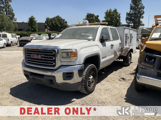 (Jurupa Valley, CA) 2015 GMC Sierra 2500HD Service Truck Not Running, Condition Unknown (Collision I