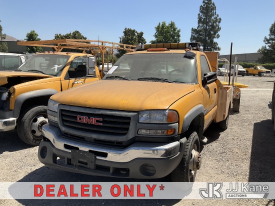 (Jurupa Valley, CA) 2003 GMC Sierra 3500 Refuse/Trash Truck Not Running, Condition Unknown (Engine C