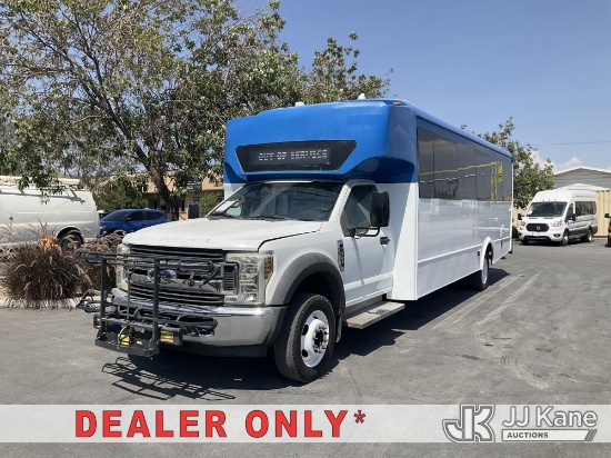(Jurupa Valley, CA) 2019 Ford F-550 DRW Passenger Bus Runs & Moves(Dash Warning Indicator On), Air B