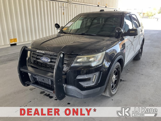 (Jurupa Valley, CA) 2017 Ford Explorer Police 4-Door Sport Utility Vehicle Runs & Moves, No Horn, AC