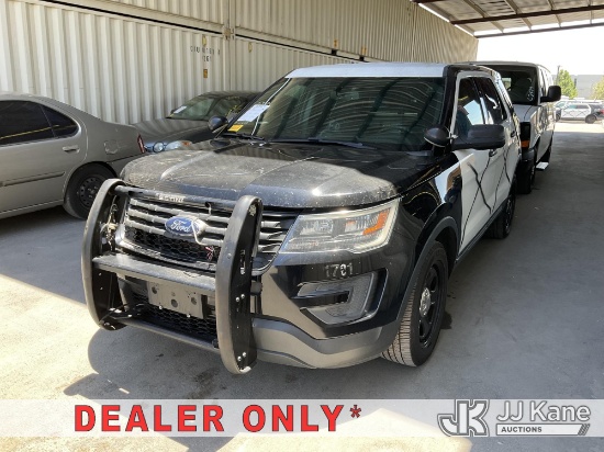(Jurupa Valley, CA) 2018 Ford Explorer Police 4-Door Sport Utility Vehicle Runs & Moves, Dash Warnin