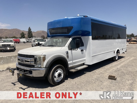 (Jurupa Valley, CA) 2019 Ford F-550 DRW Bus Runs & Moves) (Dash Warning Indicators On, CNG Tank Expi