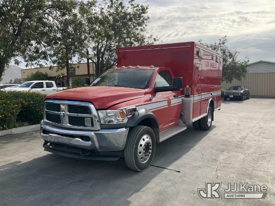 (Jurupa Valley, CA) 2015 RAM 4500 Ambulance/Rescue Vehicle Runs & Moves)("Open Manufacturer Recall N