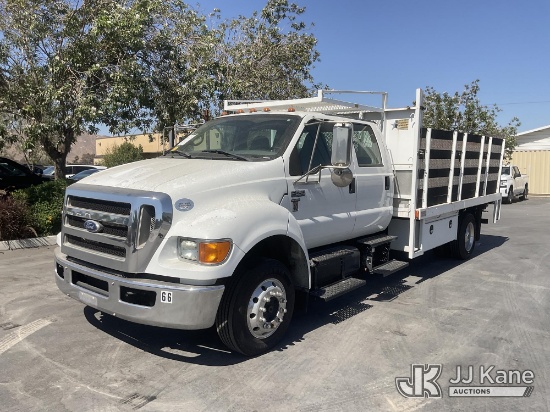 (Jurupa Valley, CA) 2010 Ford F-650 Crew-Cab Flatbed Truck Runs & Moves