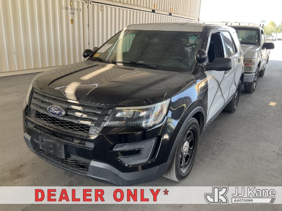 (Jurupa Valley, CA) 2017 Ford Explorer Police 4-Door Sport Utility Vehicle Runs & Moves, Dash Warnin