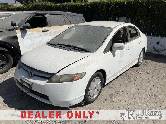 (Jurupa Valley, CA) 2008 Honda Civic 4-Door Hybrid Sedan Not Running, Conditions Unknown