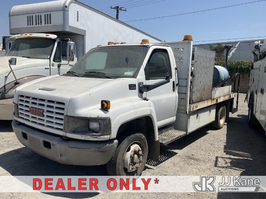 (Jurupa Valley, CA) 2009 GMC C4C042 Crew-Cab Flatbed/Service Truck Not Running, Condition Unknown