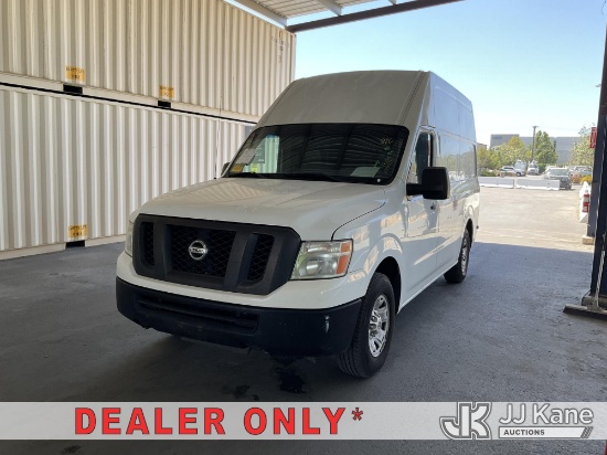 (Jurupa Valley, CA) 2012 Nissan NV Cargo Cargo Van Runs & Moves) (Engine Performance Concerns-Perman
