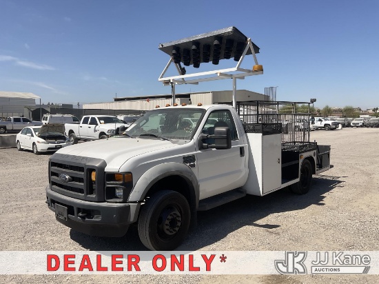 (Jurupa Valley, CA) 2009 Ford F-450 SD Regular Cab DRW Line Painting Truck Runs & Moves, Dash Warnin