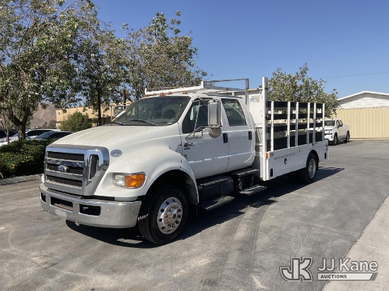 (Jurupa Valley, CA) 2010 Ford F-650 Crew-Cab Flatbed Truck Runs & Moves