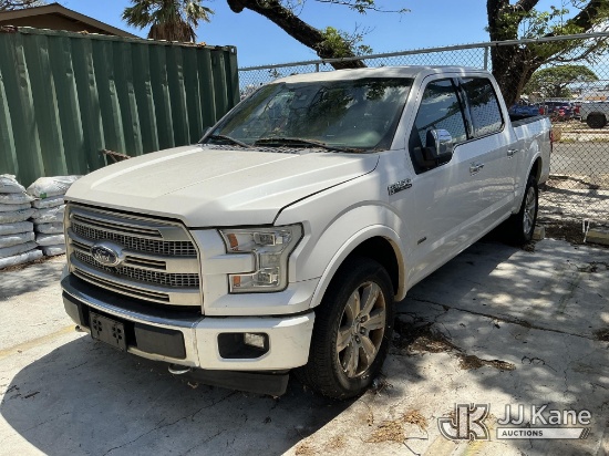 (Kahului, HI) 2017 Ford F150 4x4 Crew-Cab Pickup Truck Runs & Moves) (Needs New Battery, Engine Knoc