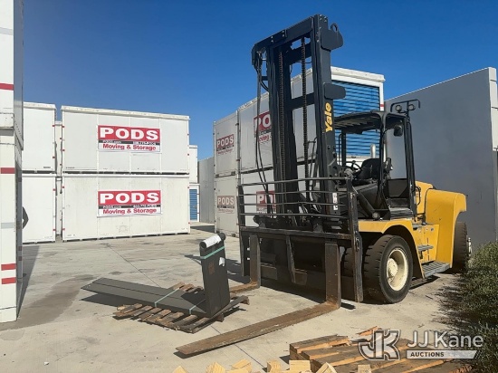 (Perris, CA) 2018 Yale GDP21O Solid Tired Forklift Not Running, Condition Unknown) (New Forks Not In