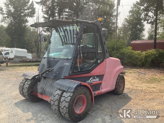 (Eatonville, WA) 2012 Linde H80 Rough Terrain Forklift Runs, Moves & Operates