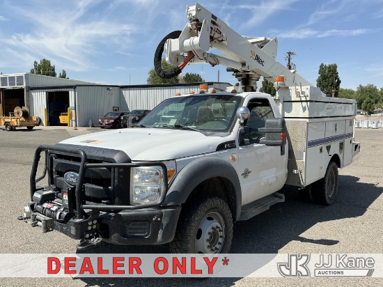 (Worland, WY) Altec AT37G, Articulating & Telescopic Bucket Truck mounted behind cab on 2011 Ford F-