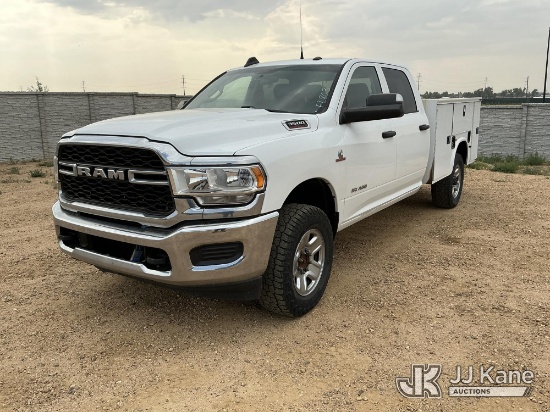 (Fort Lupton, CO) 2019 RAM 3500 Crew-Cab Service Truck Runs & Moves) (Hail Damage) (No Emissions Pro