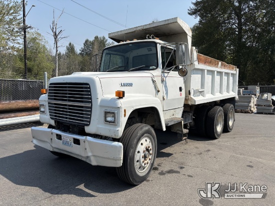 (Bellevue, WA) 1992 Ford LT9000 T/A Dump Truck Runs, Moves & Dump Operates