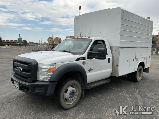 (Cody, WY) 2012 Ford F550 4x4 Enclosed High-Top Service Truck Runs & Moves) (Seller States: DPF Code