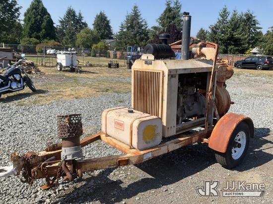 (Tacoma, WA) 2001 Trailer-Mounted CH&E 6 inch Pump (Runs & Moves) (Reads 410 hours) This is a Titled