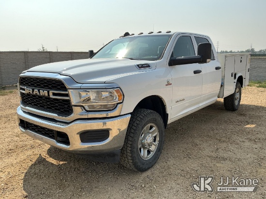 (Fort Lupton, CO) 2019 RAM 3500 Crew-Cab Service Truck Runs & Moves) (Dash Warning Indicator On, Hai