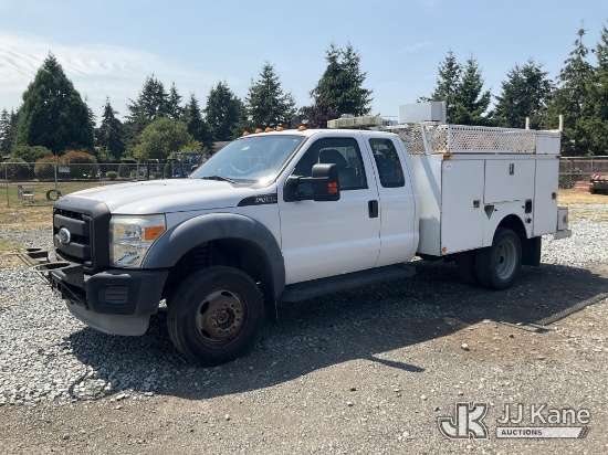 (Eatonville, WA) 2011 Ford F450 4x4 Extended-Cab Mechanics Service Truck Runs & Moves, Crane Operate