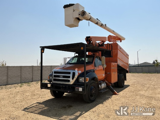 (Fort Lupton, CO) Altec LR756, Over-Center Bucket Truck mounted behind cab on 2015 Ford F-750 Chippe