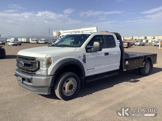 (Phoenix, AZ) 2021 Ford F-550 Extended-Cab Flatbed Truck Runs & Moves) (Transmission Non-Operational