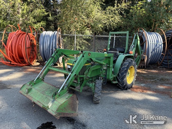 (Port Townsend, WA) 1989 John Deere 855 Utility Tractor Loader Backhoe Runs, Moves & Operates) (Hydr
