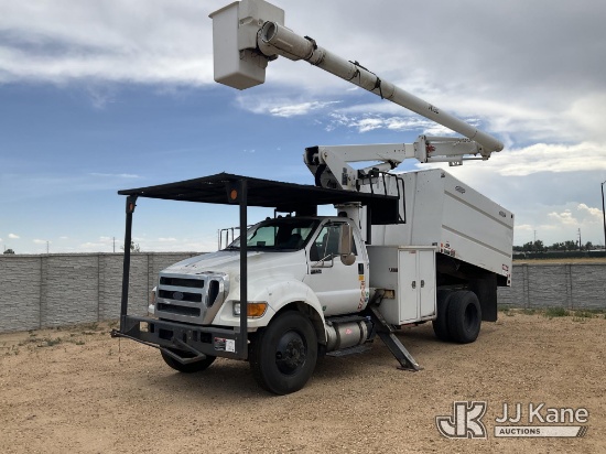 (Fort Lupton, CO) Altec LR756, Over-Center Bucket Truck mounted behind cab on 2015 Ford F-750 Chippe