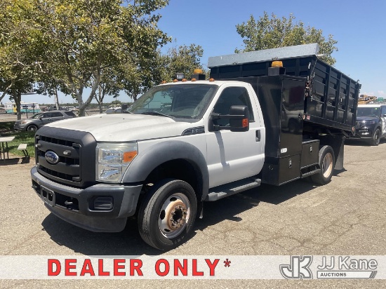 (Dixon, CA) 2015 Ford F-450 SD Dump Truck Runs & Moves) (Dash Indicators On - Check Engine Light On