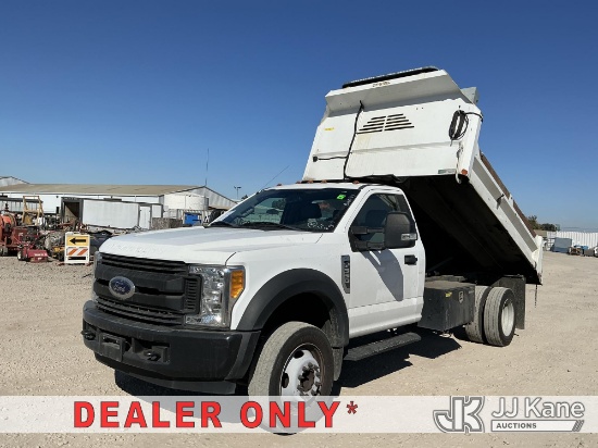 (Dixon, CA) 2017 Ford F-550 Regular Cab DRW Dump Truck Runs, Moves & Operates