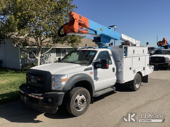 (Dixon, CA) Altec AT37G, Articulating & Telescopic Bucket Truck mounted behind cab on 2013 Ford F-55