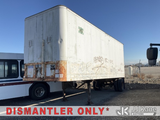 (Dixon, CA) 1975 Fruehauf Tandem Axle Van Trailer FBB Scrap Material SCRAP - Nonrepairable does not