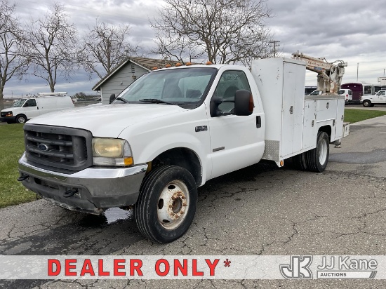 (Dixon, CA) 2000 Ford F-350 SD Crew-Cab Service Truck Runs & Moves)(Check Engine Light On, Crane Doe