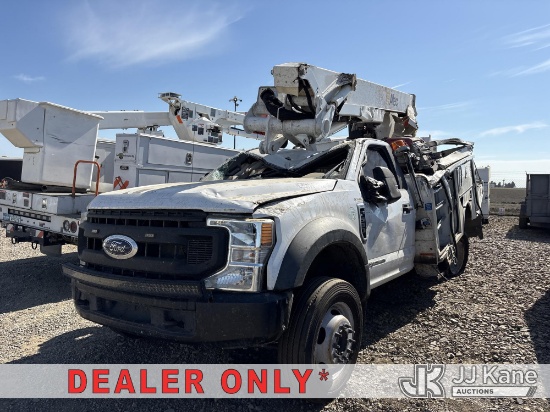 (Dixon, CA) Altec AT48M, Articulating & Telescopic Material Handling Bucket Truck mounted behind cab