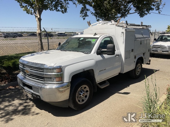(Dixon, CA) 2015 Chevrolet Silverado 3500HD Work Truck Long Box Enclosed Utility Truck Runs & Moves)