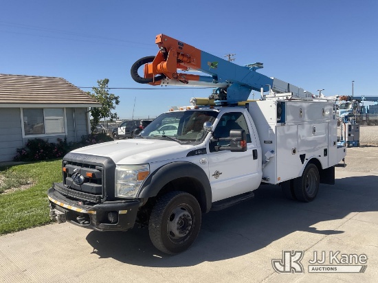 (Dixon, CA) Altec AT37G, Articulating & Telescopic Bucket Truck mounted behind cab on 2015 Ford F-55