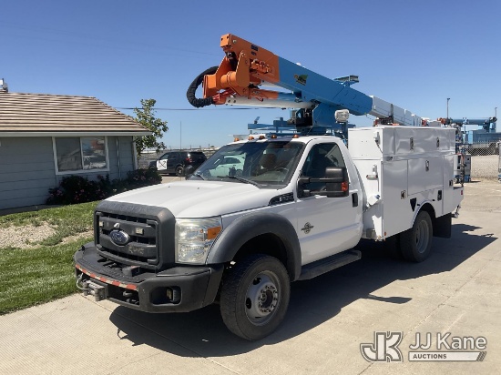(Dixon, CA) Altec AT37G, Articulating & Telescopic Bucket Truck mounted behind cab on 2016 Ford F-55