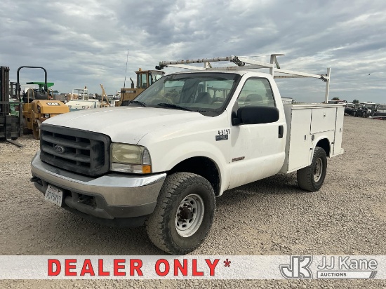 (Dixon, CA) 2003 Ford F-350 SD Service Truck Runs & Moves)( Transmission In-Op - No Reverse)( Dash W