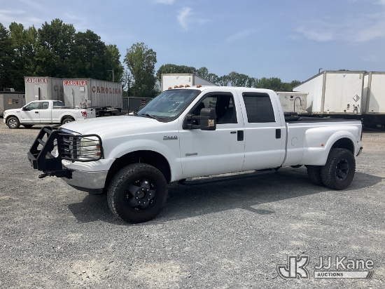 (China Grove, NC) 2005 Ford F350 SD 4X4 Crew-Cab Dual Wheel Pickup Truck Runs & Moves