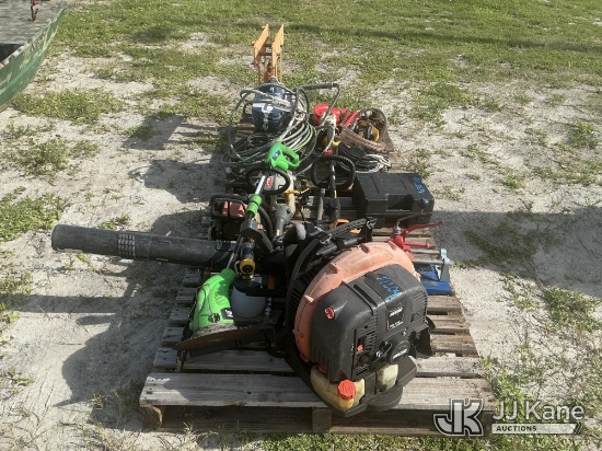 (Tampa, FL) (2) Pallets with Tools: 12 Ton Pipe Bender Condition Unknown