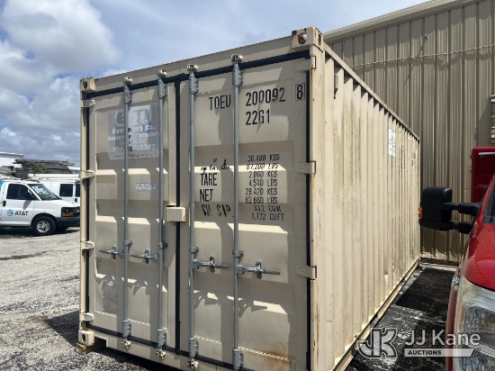 (West Palm Beach, FL) (1) 8 x 20 Conex Storage Container (Used)( Interior Floor Damaged) NOTE: This