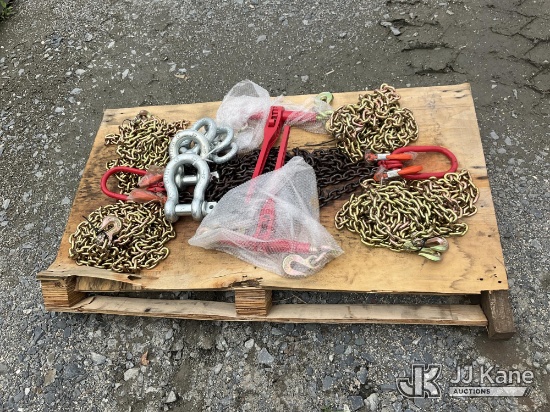 (China Grove, NC) (4) 5/16 x 20 Grade 80 Chains (2) 5400 # Ratchet Binders (2) 5/16 x 7 Double Leg C