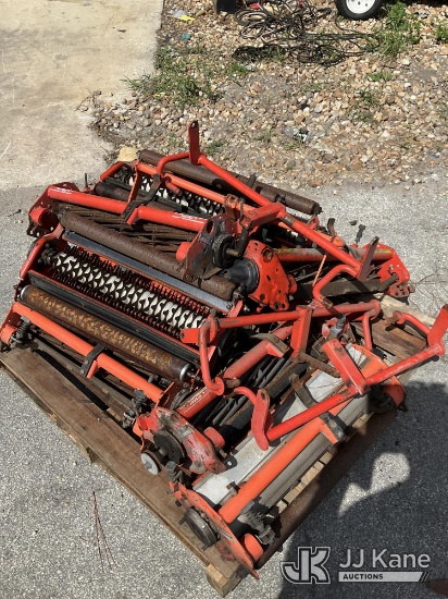(Ocala, FL) (4) Tow Behind Green Mowers (Condition Unknown) NOTE: This unit is being sold AS IS/WHER