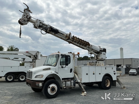 (China Grove, NC) Altec DC47-T, Digger Derrick rear mounted on 2014 Freightliner M2 106 4X4 Utility