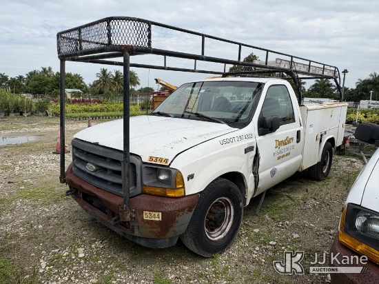 (Davie, FL) 2001 Ford F350 Service Truck Not Running, Condition Unknown) (Exterior Defects-See Pictu