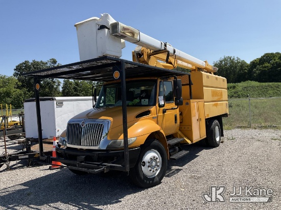 (Verona, KY) HiRanger XT-55, Over-Center Bucket Truck mounted behind cab on 2011 International Duras