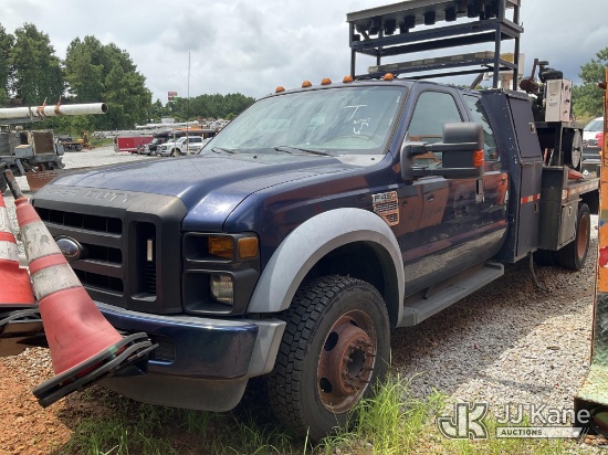 (Villa Rica, GA) 2009 Ford F-450 SD Extended-Cab Sewer Rodder Truck Not Running, Condition Unknown,