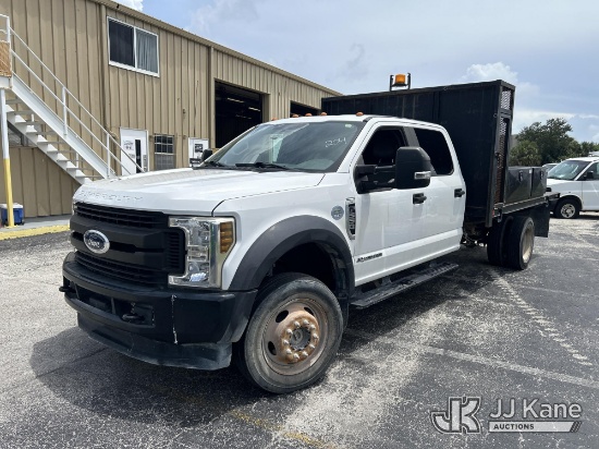 (West Palm Beach, FL) 2019 Ford F550 4x4 Crew-Cab Flatbed/Service Truck Runs & Moves)(FL Residents P