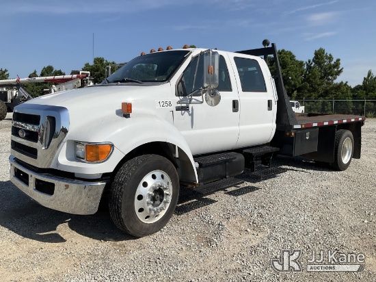 (Villa Rica, GA) 2011 Ford F-650 Crew-Cab Flatbed Truck Runs & Moves) (Dash Warning Indicators On